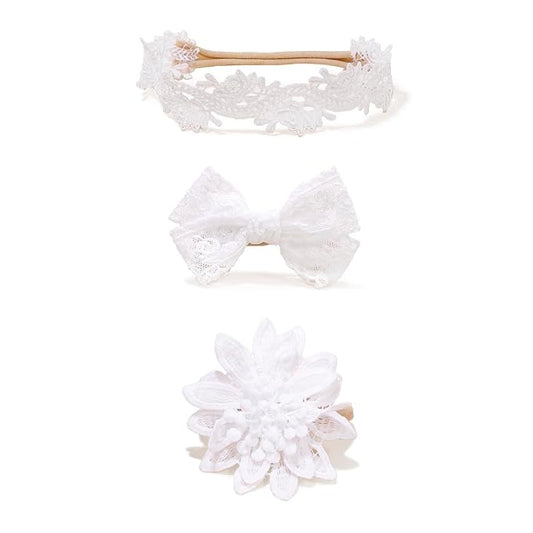 OOSAKU Baby Girl Flower Headbands Set Elastic Floral Headbands 6pcs Soft Nylon Hair Band for Newborn Toddler Hair Accessories (XKFD005)
