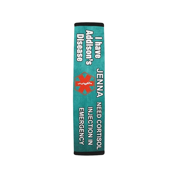 Personalized Name I Have Addison's Disease Seat Belt Cover Medical Alert Addison's Disease
