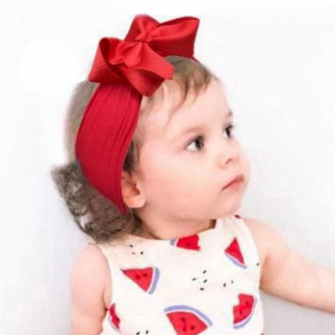 Yxiang 20PCS Baby Girl Bows Headbands, 4" Infant Bows Headbands Super Elastics Nylon Hairbands Cute Handmade Ribbon Bows for Babies Newborn Toddler (20 Colors)