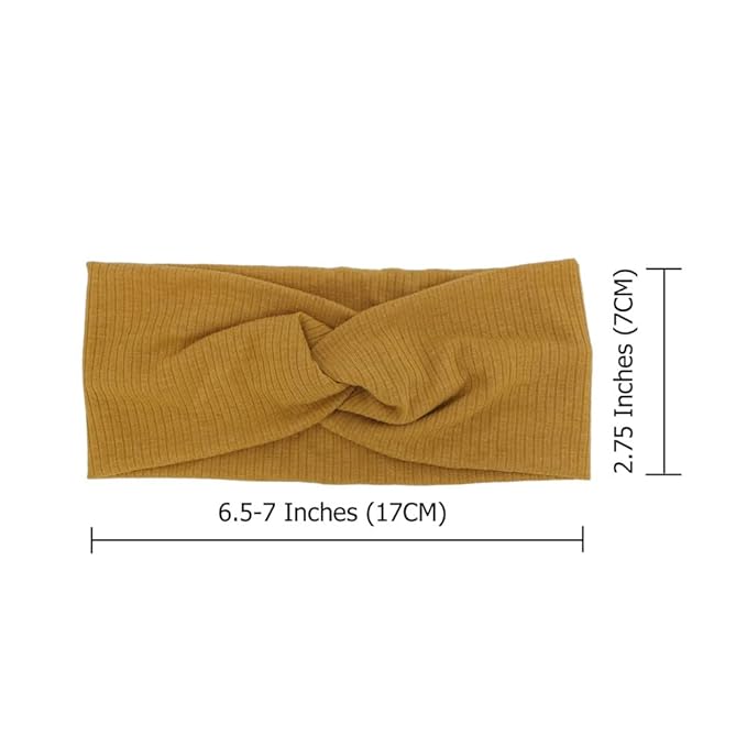 Sugarmelon Baby Headbands Stretchy Hairbands Hair Bow Elastics for Baby Girls Newborn Toddlers Infant Kids Turban Headband (Cross Headband Taupe)