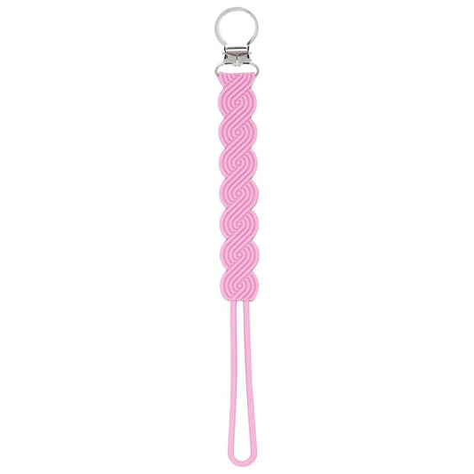Three Little Tots All Silicone Modern, Short and Safety Tested Pacifier Clip (Rose, Waverly)