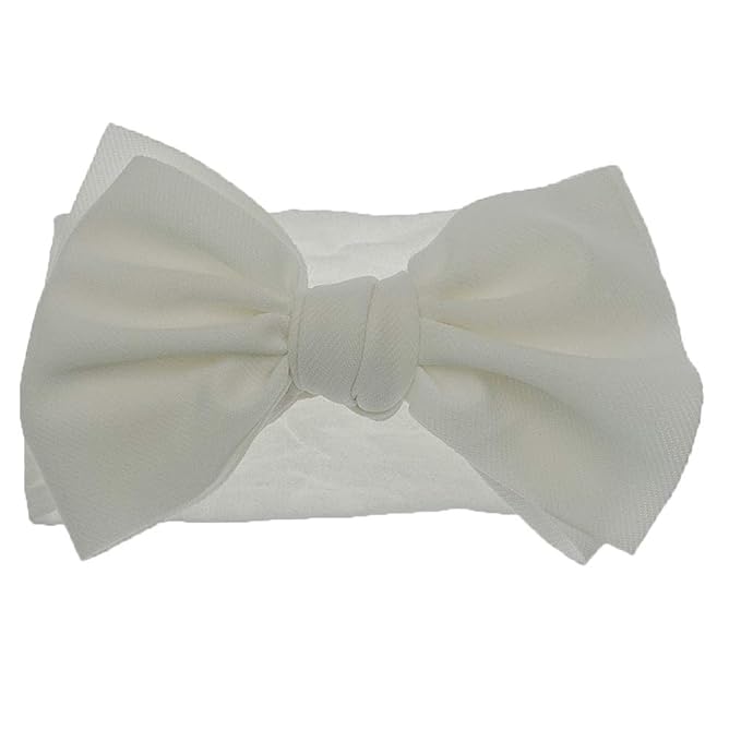 KIDOCHEESE Hairband - Soft Nylon Hairbands with Bows for Baby Girl, 5 Count (Pack of 1), Different Solid Colors, Adjustable Size, Perfect for Baby Shower, Christmas, and Other Occasions