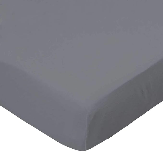 SheetWorld Baby Fitted Playard Sheet 24 x 42 inches, 100% Cotton Woven Sheet, Unisex Boy Girl, Dark Grey Woven Made in USA, Compatible with Travel Crib