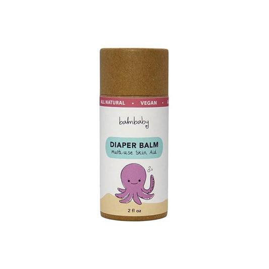Balm Baby Diaper Balm Stick – Natural Diaper Rash Cream & Multipurpose Baby Skin Ointment with Organic Calendula - Vegan - Soothing, Healing, Moisturizing – Newborn Cradle Cap, Dry Skin (Single)