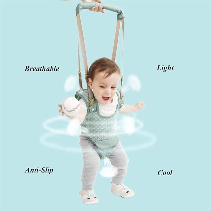 Baby Harness Belt for Toddler, Adjustable Handheld Stand Up and Walking Baby Walker Safety Harnesses, Pulling and Lifting Dual Use Infant Toddlers Walking Assistant Strap (Blue)