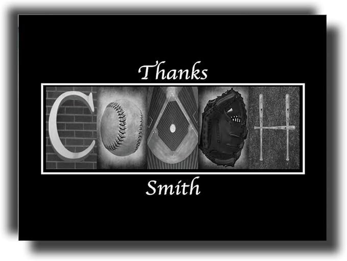 Baseball Coach Gift, Gift for Baseball Coach, Players can Sign the Black Area with a Silver or Gold Marker, 8x10 Photo Print