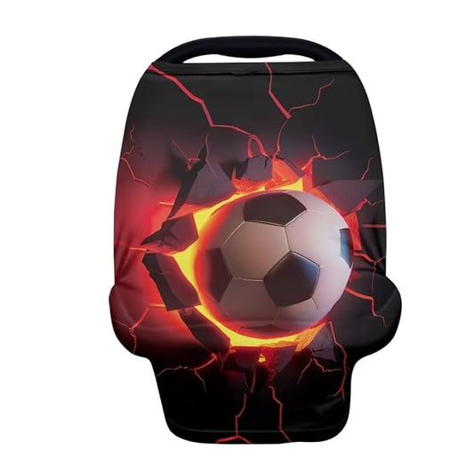 Coldinair Cool Soccer 4 in 1 Multipurpose Nursing Cover,Car Seat Canopy for Babies Boys Girls,Soft Stretchy Baby Car Seat Cover,Lightweight and Comfortable
