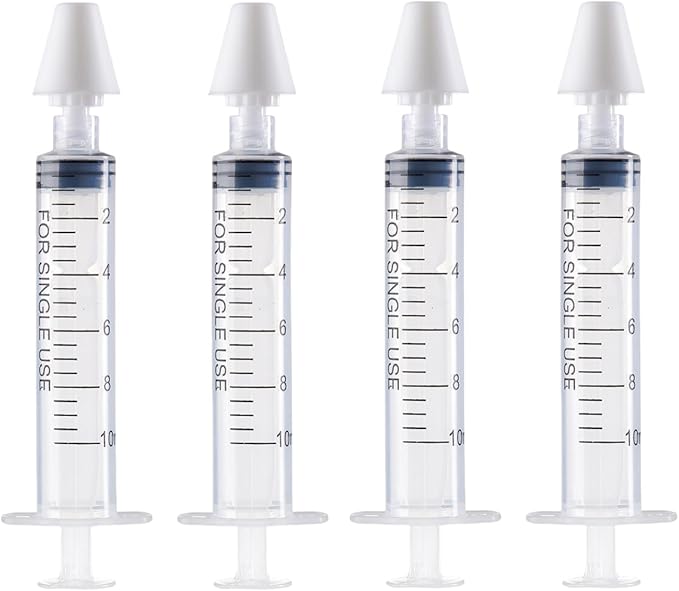 Nasal Sprayer Saline Syringe, 8 Pack 10ml Refillable Continuous Fine Mist Nasal Irrigator Nose Wash Cleaner for Child's Sinus Congestion Relief, Rinsing Device for Babies & Kids