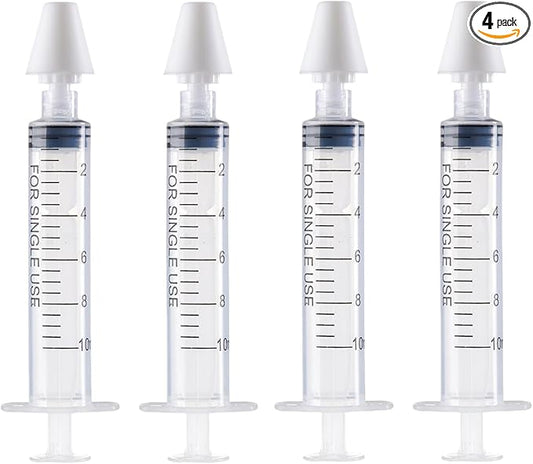 10ml Fine Mist Nasal Irrigator for Kids, 4 Pack Portable Syringe Nose Wash Cleaner for Babies & Toddlers, BPA-Free Anti-Backflow Nasal Sprayer Sinus Rinsing Device