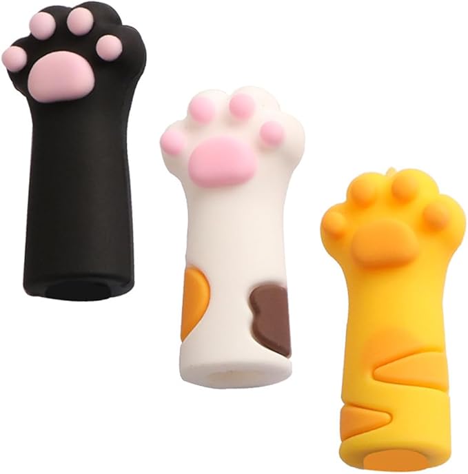 VOSAREA 9pcs Cat Paw Protector Scissors Safety Scissors Tip Cap Cuticle Manicure Tools Cover Animal Nippers Cover Metal Shears Nipper Sleeve Child PVC Soft Glue Cartoon Pointed Hat