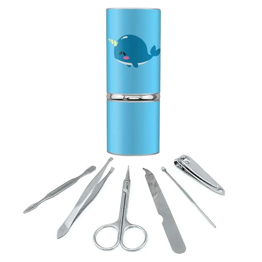 Cute Kawaii Baby Narwhal Stainless Steel Manicure Pedicure Grooming Beauty Care Travel Kit