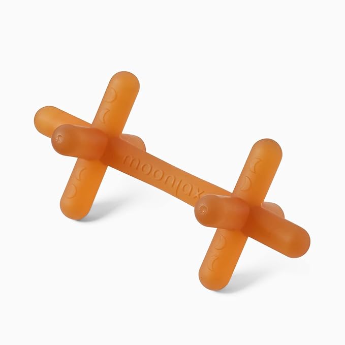 Moonjax Baby Teether Bundle | Buy 2 and Save | Two Teethers: One (1) Clear Silicone & One (1) Natural Rubber | Baby teether for Infants, Toddlers, Newborns, CPSIA Certified