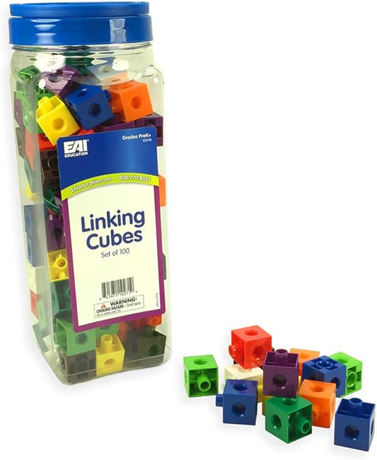 EAI Education Linking Cubes: 2 cm - Set of 100 in jar