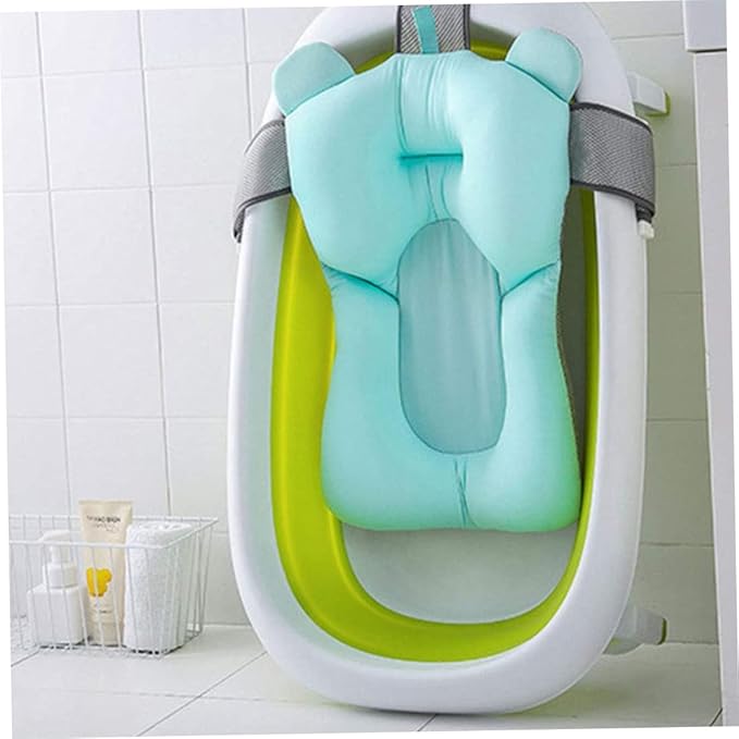 Naisicore Baby Bath Cushion, 52cm/20.5inch Breathable Baby Bath Support Pillow, Baby Sink Bath Pillow, Nonslip Floating Bathing Tub Seat for 0-12 Months Babies(Blue)