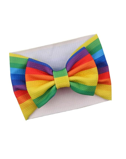 BBTDIN Baby Rainbow Headband Turban With Bow Girls Rainbow Hair Band Bowknot JBC19 (Turban-C)