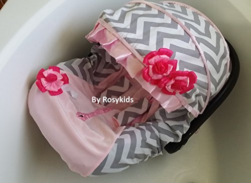 Rosy Kids Infant Carseat Canopy Cover 3 Pc Whole Caboodle Baby Car Seat Cover Kit Cotton C030300