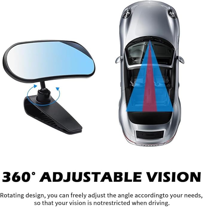 HD Car Mirror for Baby,360° Adjustable Rear View Mirrors Provides a Wide Field of Vision & Observation of the Rear Seat,Clip-on Convex Mirrors Baby Mirror for Car (Clip Style)