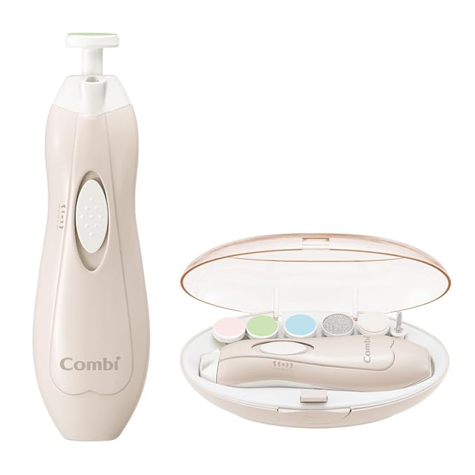Combi Baby and Mom Nail Care Set, Cotton Beige with 6 Attachments