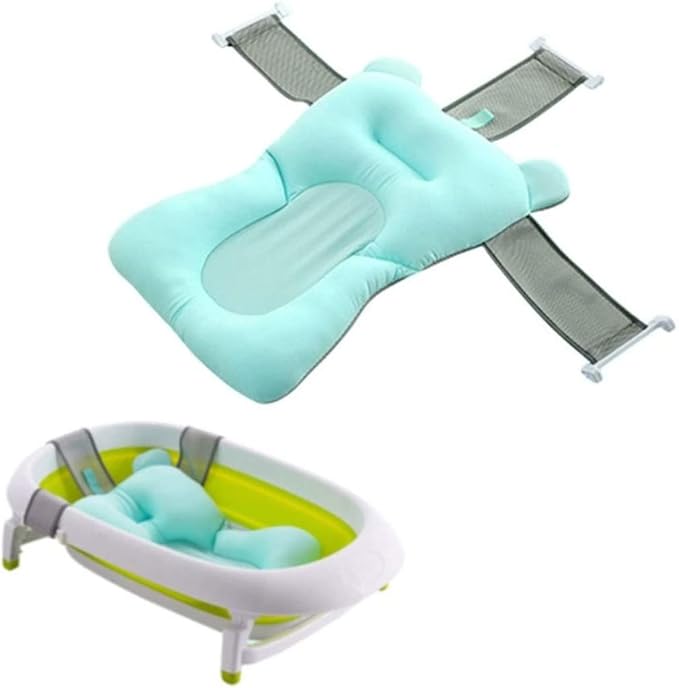 Naisicore Baby Bath Cushion, 52cm/20.5inch Breathable Baby Bath Support Pillow, Baby Sink Bath Pillow, Nonslip Floating Bathing Tub Seat for 0-12 Months Babies(Blue)