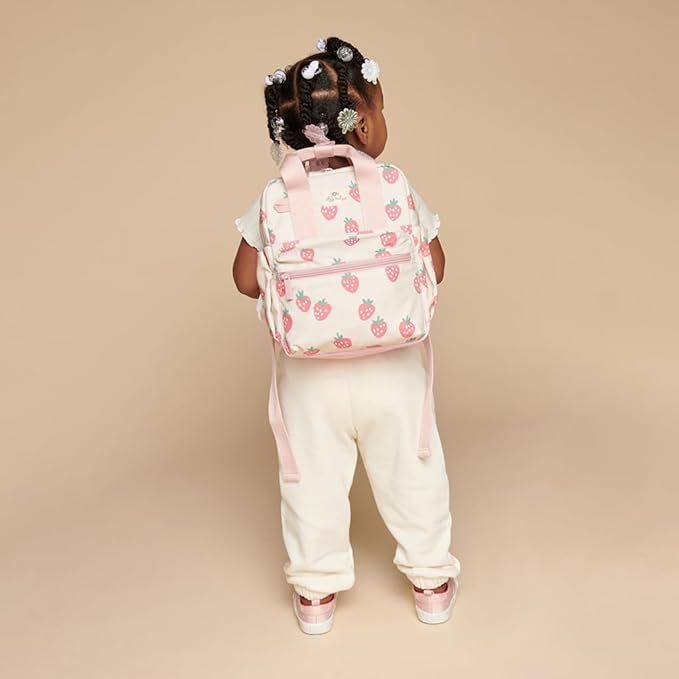 Itzy Ritzy Toddler Backpack with Adjustable Straps, 2 Side Pockets & Spacious Interior plus Itzy Pal Infant Toy & Teether with Lovey, Crinkle Sound & Silicone Teether
