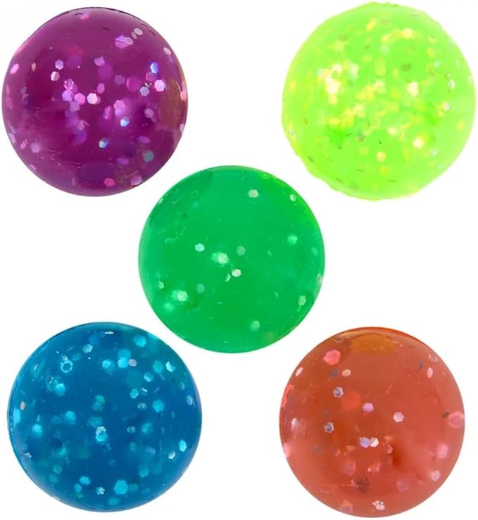Rhode Island Novelty 27mm 1 Inch Glitter Bouncy Balls, 144 Balls