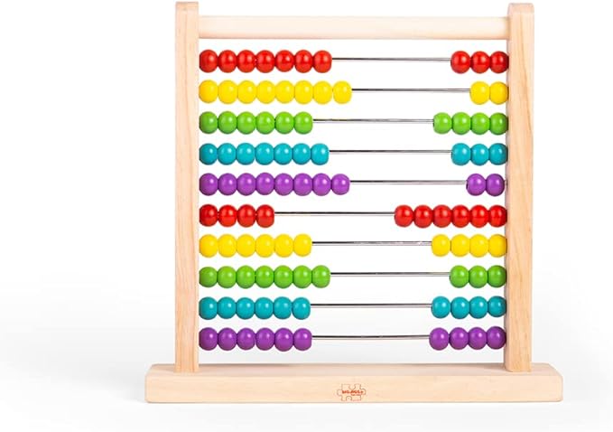 Bigjigs Toys Wooden Abacus, Abacus for Toddlers, Educational Toys, Montessori Toys