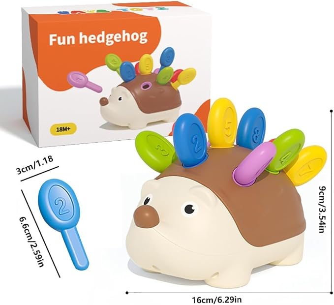 Fine Motor Skills Toys for Toddlers 1-3, Hedgehog Montessori Toys with Color Sorting & Counting, Sensory Learning Toys for Baby 12-36 Months, Educational Toys Gift for Boys Girls