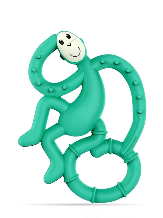Matchstick Monkey Silicone Mini Teether & Gel Applicator – Silicone Baby Teether, Easy-to-Grip, BPA-Free, Supports Self-Soothing & Early Brushing, 3 Months+, 4 Inches, Green