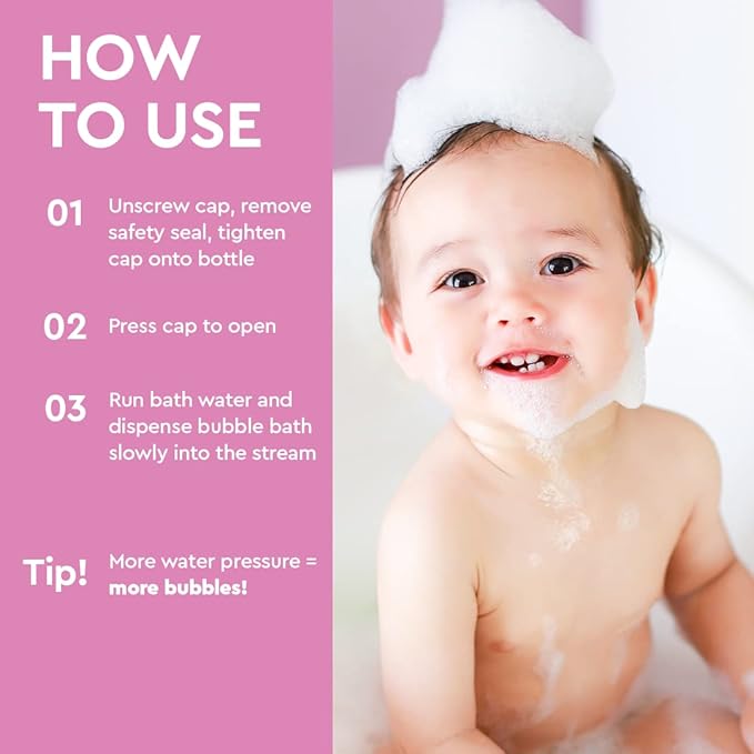 Puracy Bubble Bath for Children, Gently Scented with Real Lavender & Vanilla, 98.75% Natural Baby Bubble Bath, Plant-Based Moisturizers for All Skin Types, Tear-Free for Daily Use, 12 Fl Oz