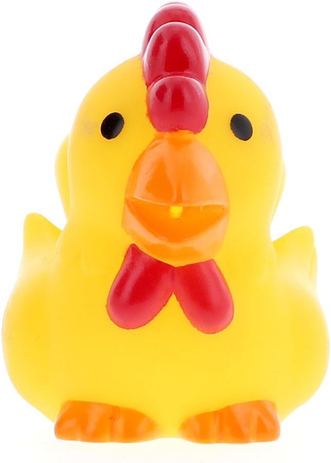 DolliBu Rooster Bath Buddy Squirter - Floating Yellow Chicken Rubber Bath Toy, Fun Water Squirting Bathtime Play For Toddlers, Cute Farm Barn Animal Toy For The Bathtub, Beach, & Pool for Girls & Boys