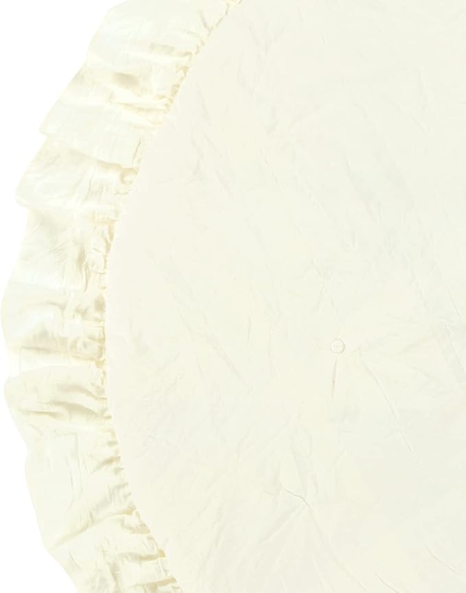Lush Decor Baby Round Ruffle Play Mat Single 36" Diameter, Ivory