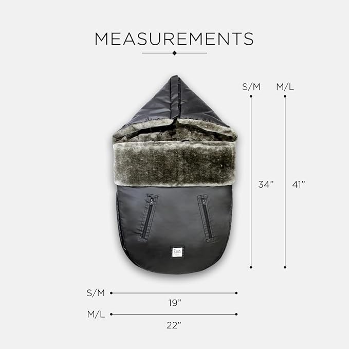 7 A.M. 7AM Enfant Universal Stroller Footmuff - Water Repellent Winter Bunting Bag for Strollers & Car Seats, Soft Micro-Fleece & Plush Lined Stroller Footmuff for Baby Boy & Girl | WaxedPOD
