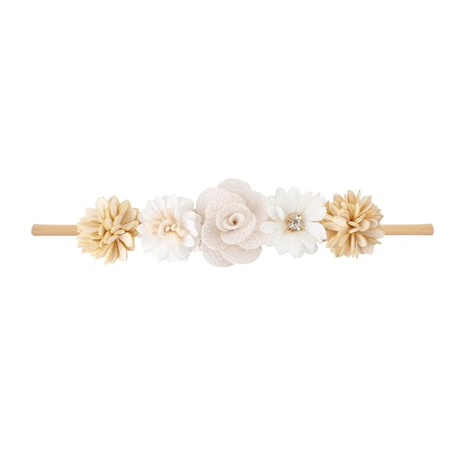 Toptim Baby Floral with Nylon Headbands for Newborn Girls Shower Photo (C-12 Pack)