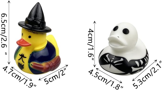 24 Pack Halloween Rubber Ducks Bath Toys for Kids Toddlers Boys Girls Halloween Toys Halloween Party Favors Gifts Halloween Treat Bags