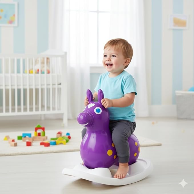Gymnic Rody with Rocking Base and Saddle (Purple Rody & Rocking Base with Saddle)