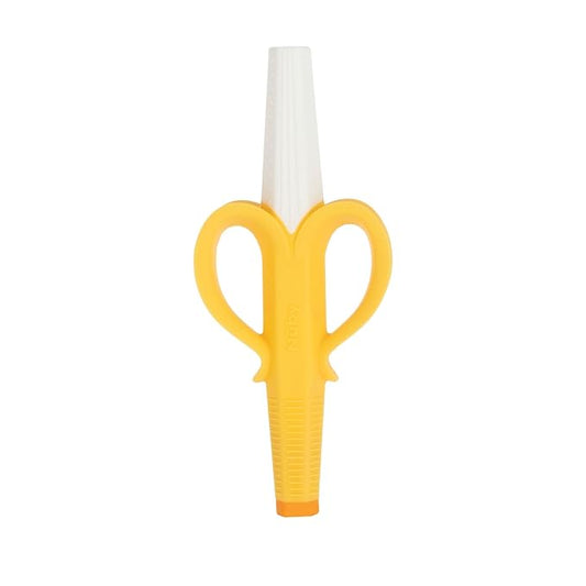 Nuby Banana Hollow Tube Silicone Teething Toy - Gum Massaging Baby Teething Relief Toy for 3+ Months - Easter Basket Stuffer