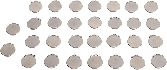 30pcs Metal Round Pacifier Clips for Toddler Prevention Electroplated Stainless Steel Suspender Clips for Teething