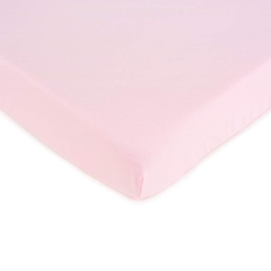 SheetWorld Fitted 100% Cotton Jersey Pack N Play Sheet Fits Graco 27 x 39, Baby Pink, Made in USA