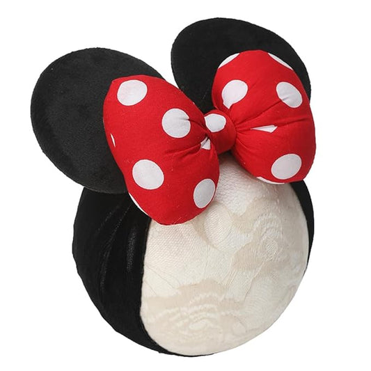 JIAHANG Baby Girl Mouse Ears Turban Headband with 3D Polka Dot Bow, Wide Hairband for Newborn Infant Toddler, Fashion Headwear Party Supplies