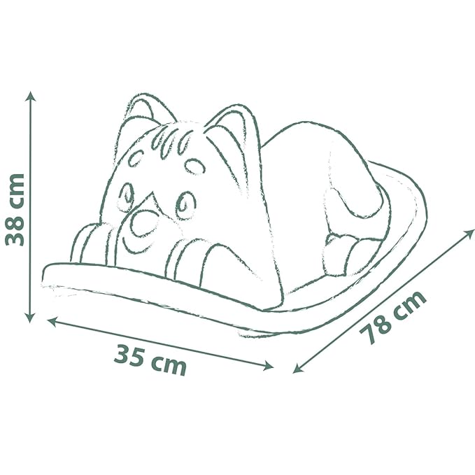 Smoby Life – Green Cat Rocking – Ergonomic Seat – Grip Handles – Recycled Material – from 18 Months – Made in France