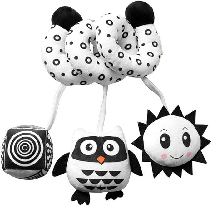Baby Crib Pram Hanging Toys, Animal Stroller Car Seat Toy Hanging Rattles Bedside Crib Trolley for Newborn Kids (owl)
