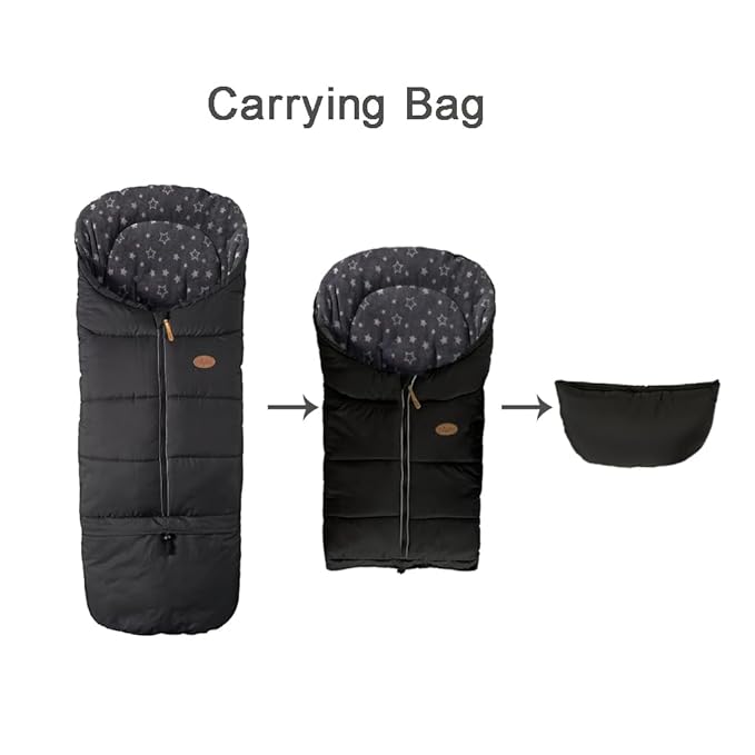 CozyMe Stroller Cover for Winter with Length Extension from Newborn to 5T,Anti-Slip and Water_Resistant Cozy Stroller Blanket,Infant Bassinet Bunting Bag, Anti-Kick Stroller Footmuff for Toddler
