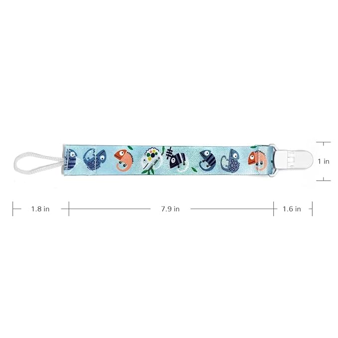 PandaEar 5 Pack Silicone Pacifier Clips for Boys and Girls Newborn