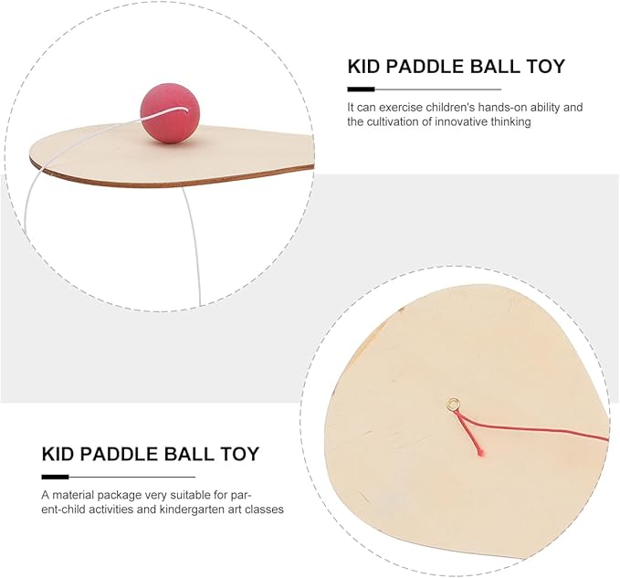Toyvian Wood Paddle Ball Toy Set for Kids 24 DIY Hand-Painted Paddles Indoor Outdoor Paddle Toss Balls for Early Childhood Education Parent-Child Activities Coordination Development