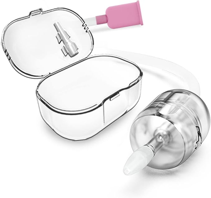 Hubibaby Nasal Aspirator Safe and Hygienic Nose Cleaner Mucus Remover, Cleanable & Reusable Nasal Congestion Relief, Safe & Easy Nasal Congestion Relief for Newborns & Toddlers, BPA & Phthalate-Free