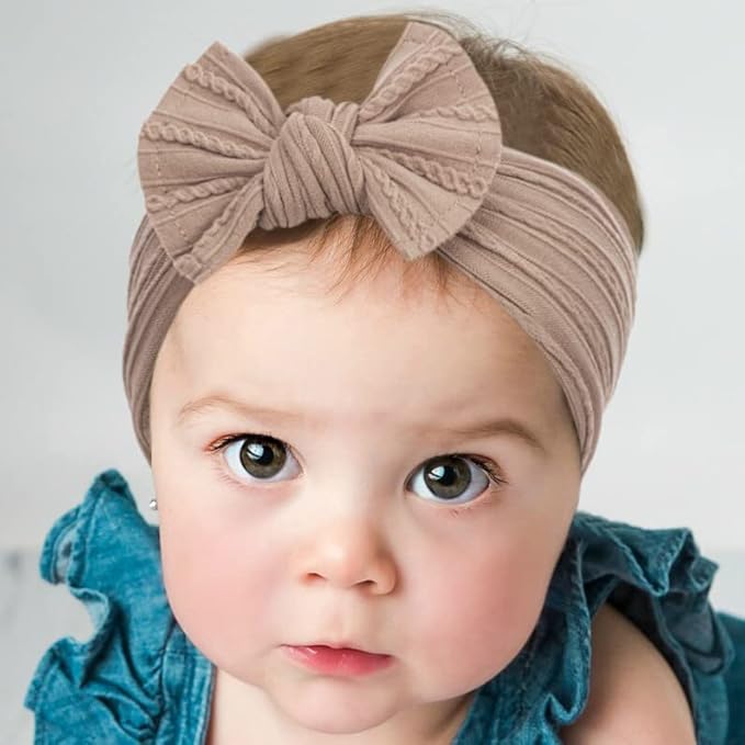 XuoAz Baby Girls Bow Flora Headband Baby Turban Knotted Elastic Headwrap for Newborn Infant Toddler Hair Accessories