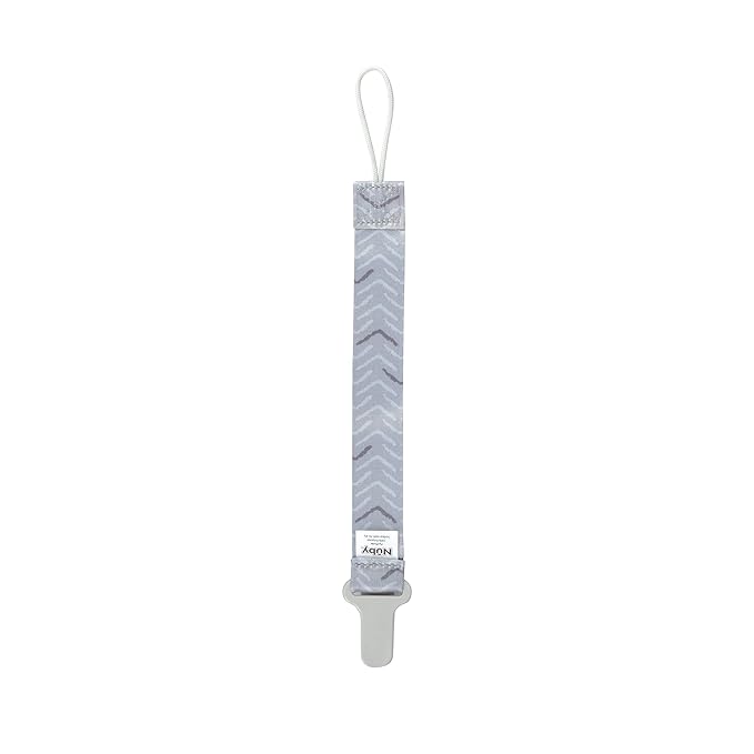 Nuby Pacifinder Baby Pacifier Clip - (2-Pack) - Pacifier Holder Clip with Convenient Hook Loop - Green Dots and Gray Arrows
