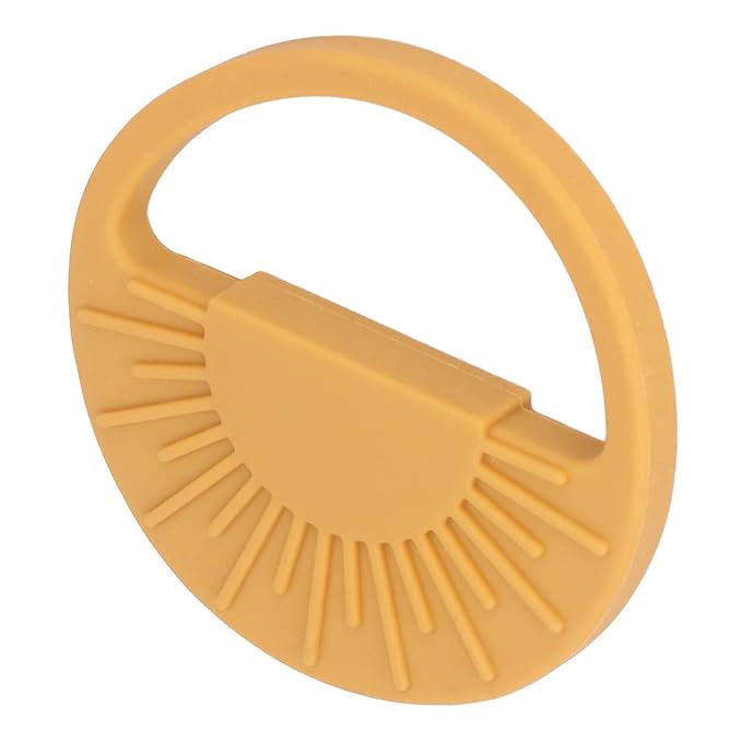 Garosa Baby Silicone Teether Toy Semi Circular Sun Easy to Hold Infant Molar Teether Infant Molar Teether Baby Chewing Toys Baby Toy for Infant Soothe Teething(003 Yellow