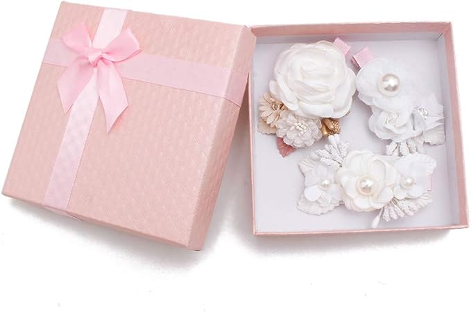 Flower Hair Clip for Baby Girl, Lightweight Hair Bow with Boutique Fully Lined Alligator Clip for Toddler Teens Gifts