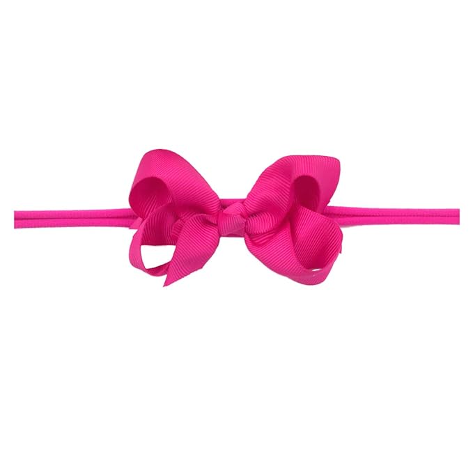 CÉLLOT 40 Colors Baby Bow Headbands 3" Hair Bows Super Soft Nylon Headbands for Baby Girls Infants preemie and Newborn Kids Hair Accessories